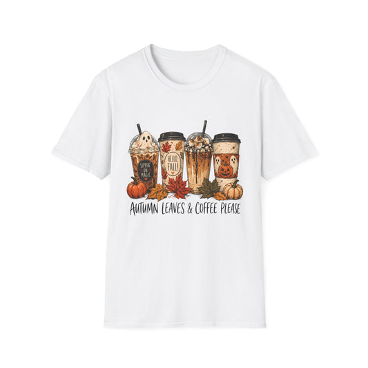 Autumn Coffee Cups T-Shirt | Fall Pumpkin Spice Latte Design