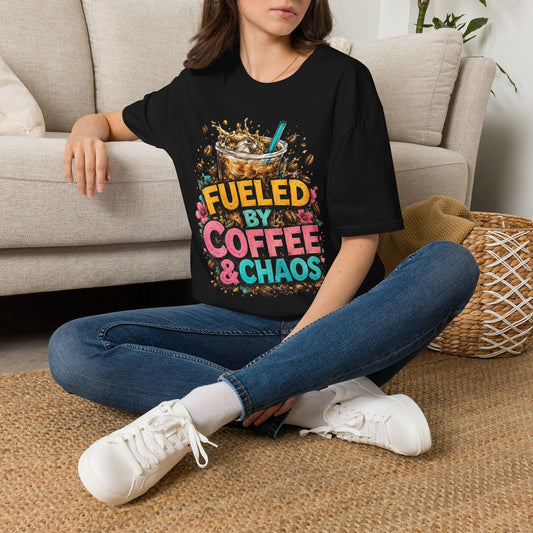 Fueled by Coffee & Chaos T-Shirt | Iced Coffee Graphic Tee