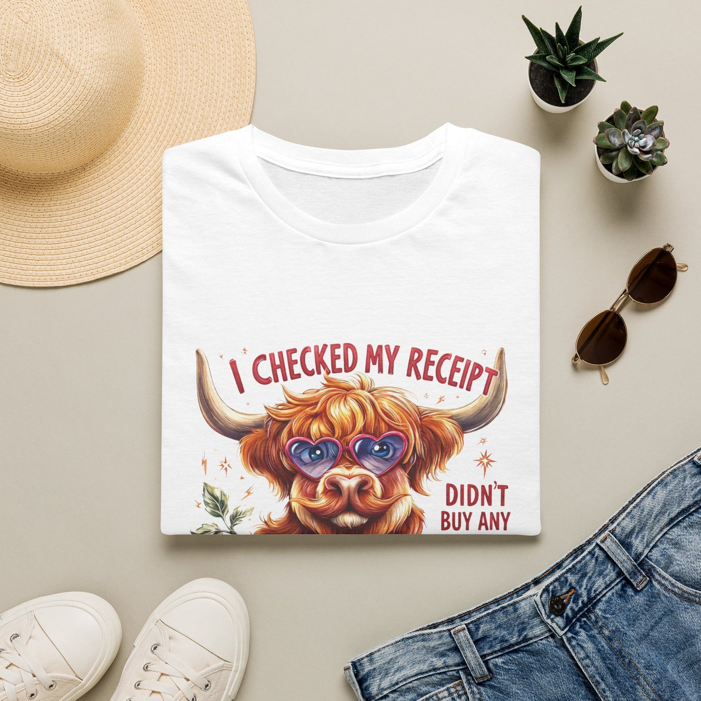 I Checked My Receipt Highland Cow T-Shirt