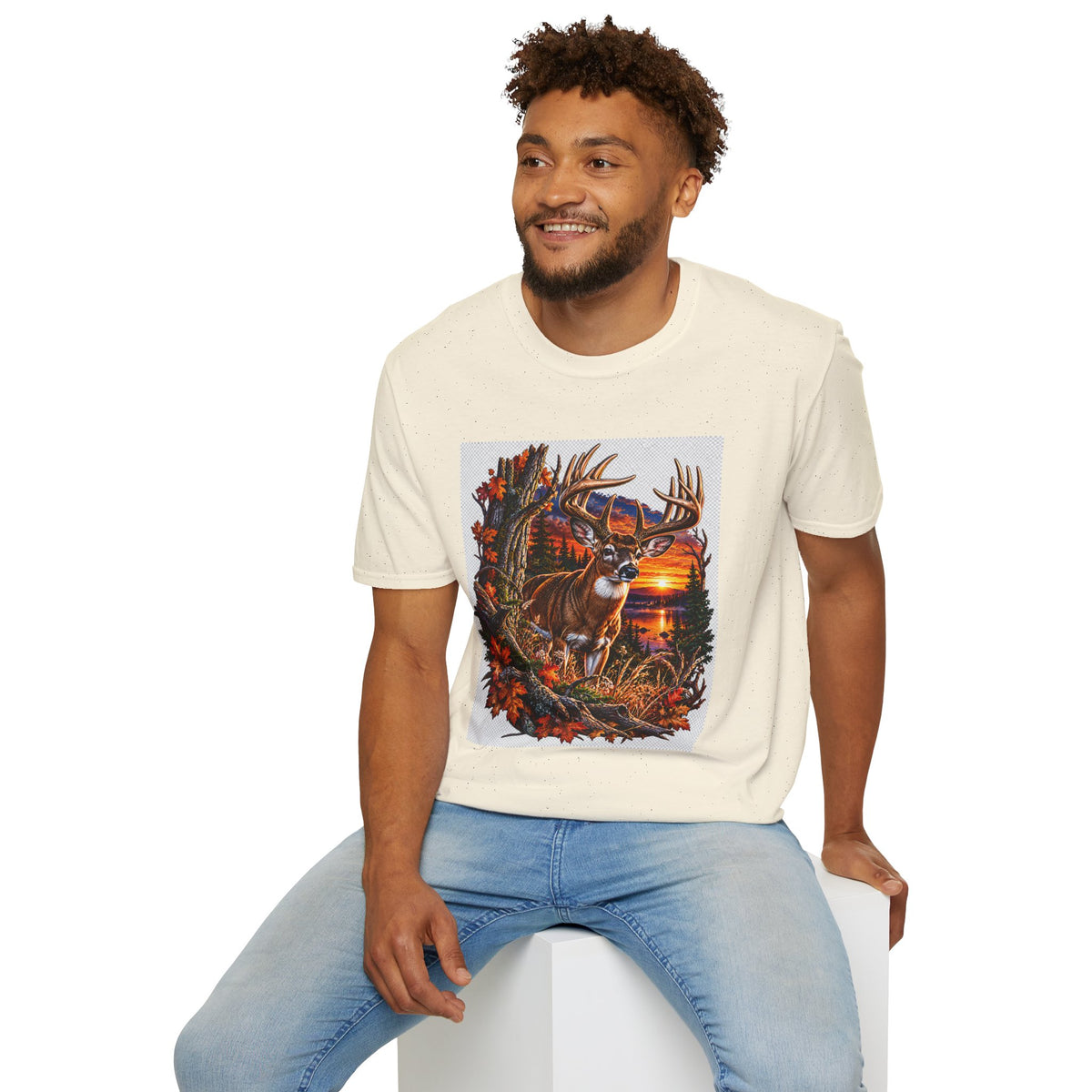Deer Sunset T-Shirt — Autumn Hunting Scene Tee