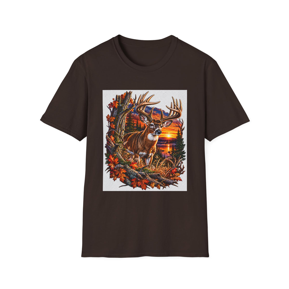 Deer Sunset T-Shirt — Autumn Hunting Scene Tee