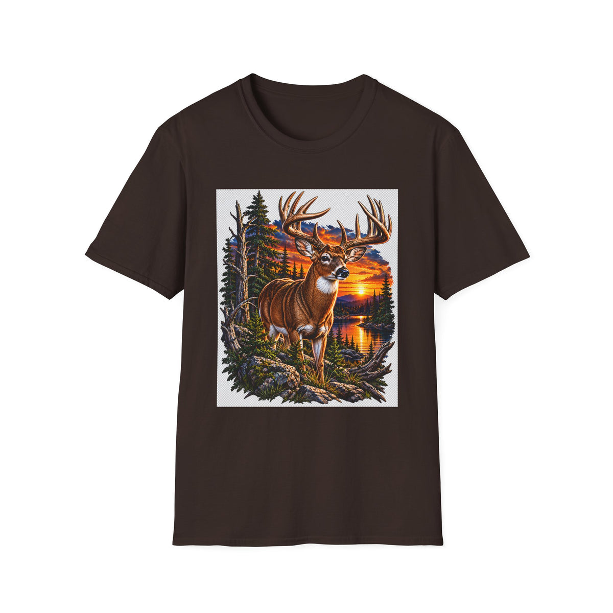 Buck at Sunset T-Shirt — Forest Wildlife Hunting Nature Tee