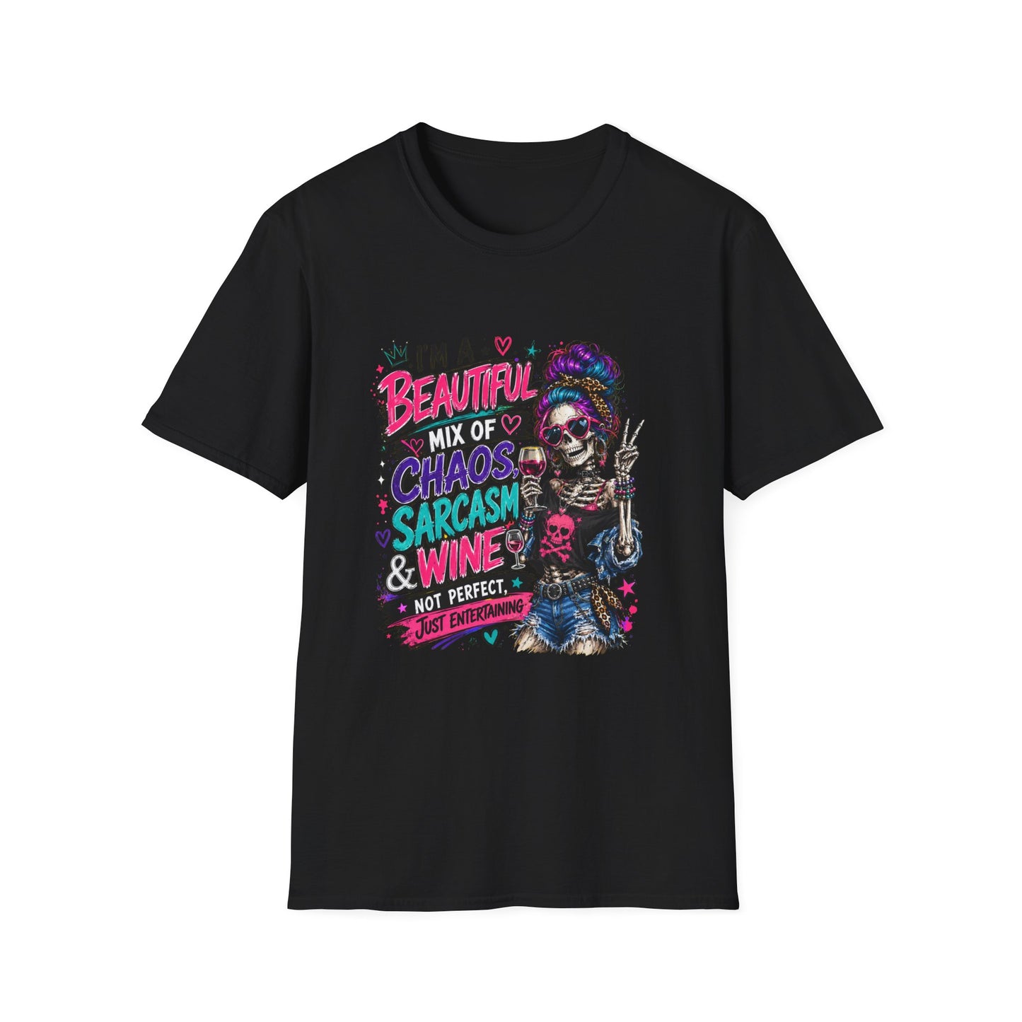 Beautiful Mix of Chaos Skeleton Tee | Graphic Skull Girl T-Shirt