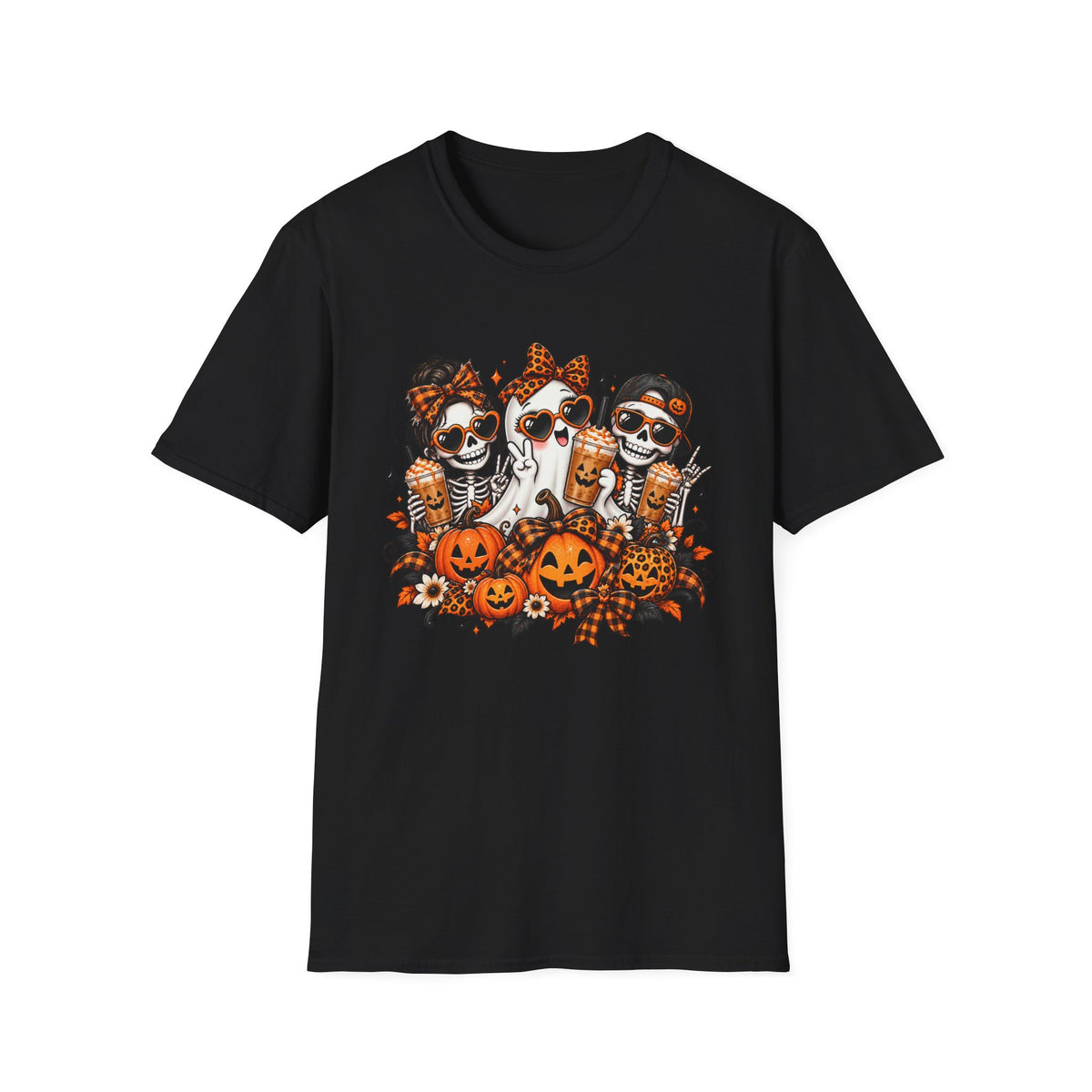 Halloween ghost and skeletons T-Shirt | Pumpkins, Candy, Spooky Costume Design