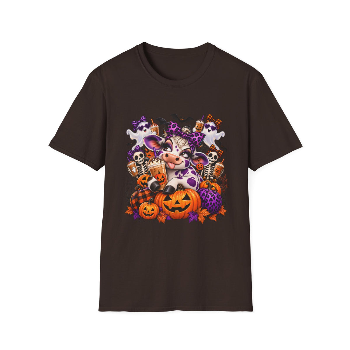 Sassy cow with Halloween Pumpkins T-Shirt | Spooky Cow Costume, Jack-o'-Lanterns
