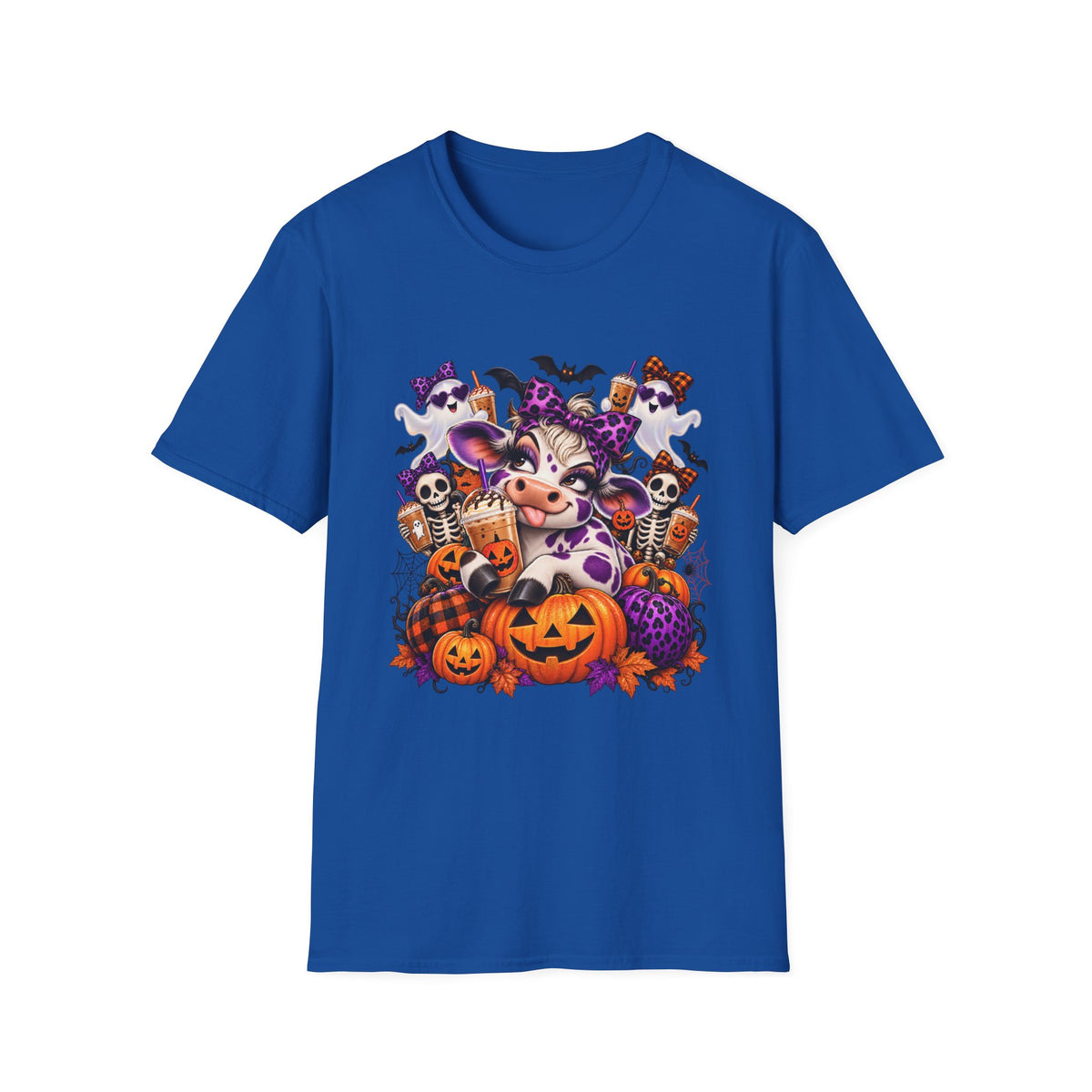 Sassy cow with Halloween Pumpkins T-Shirt | Spooky Cow Costume, Jack-o'-Lanterns