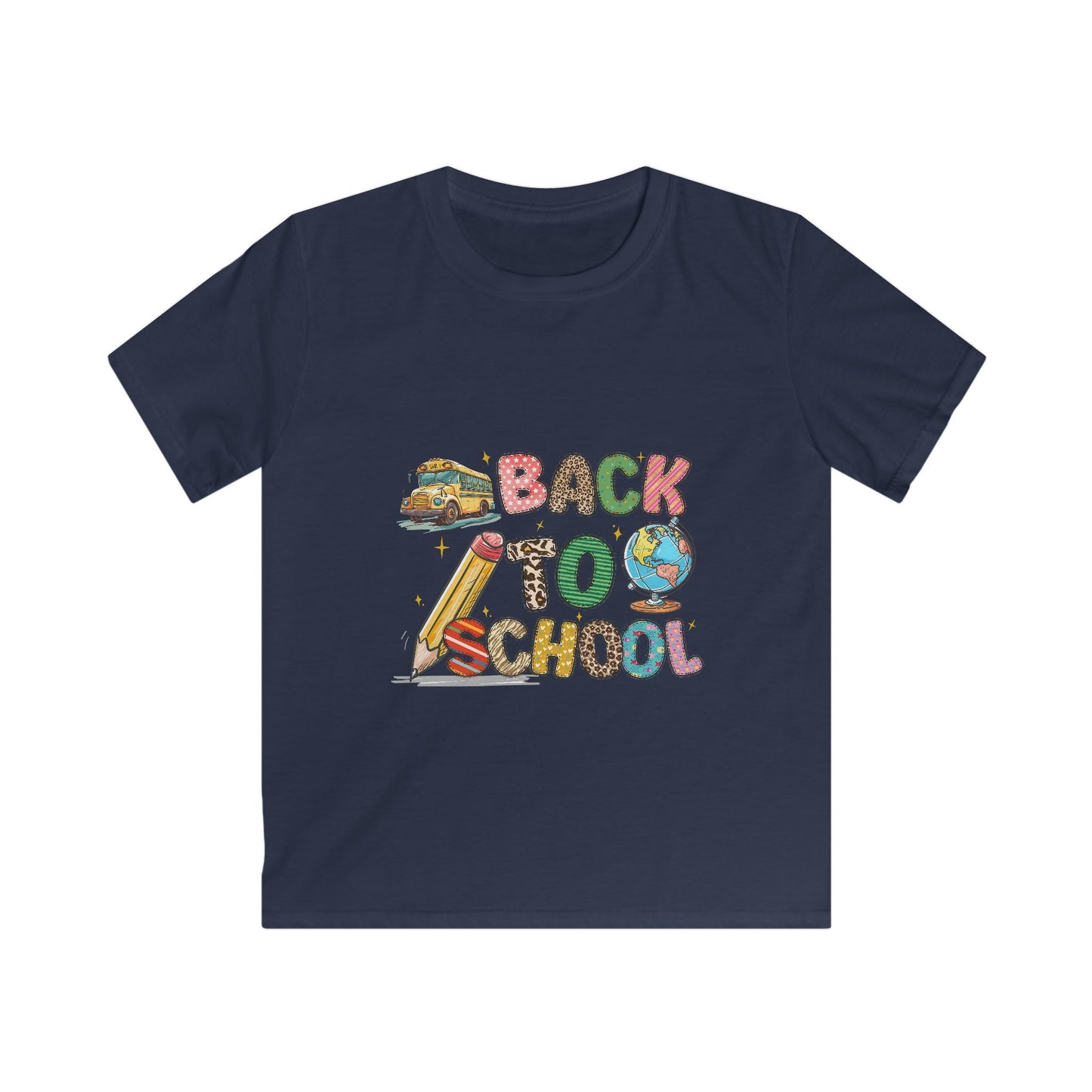 Back to School Pencil and Bus Kids Tee | Children's School Shirt