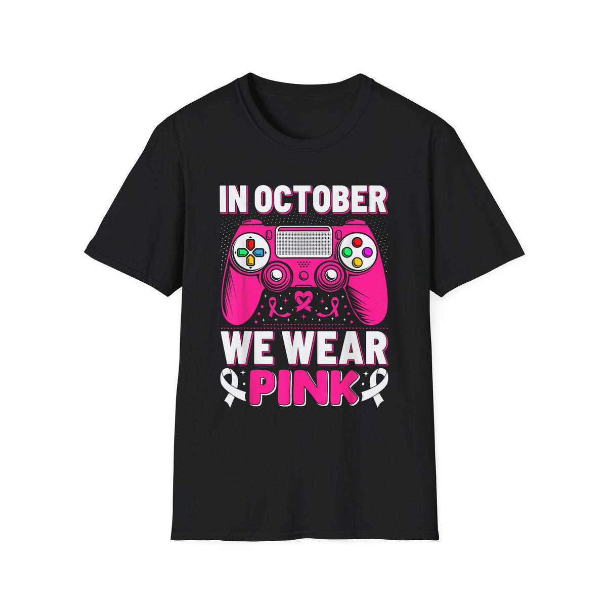 Breast Cancer Awareness Gaming T-Shirt - "In October We Wear Pink"