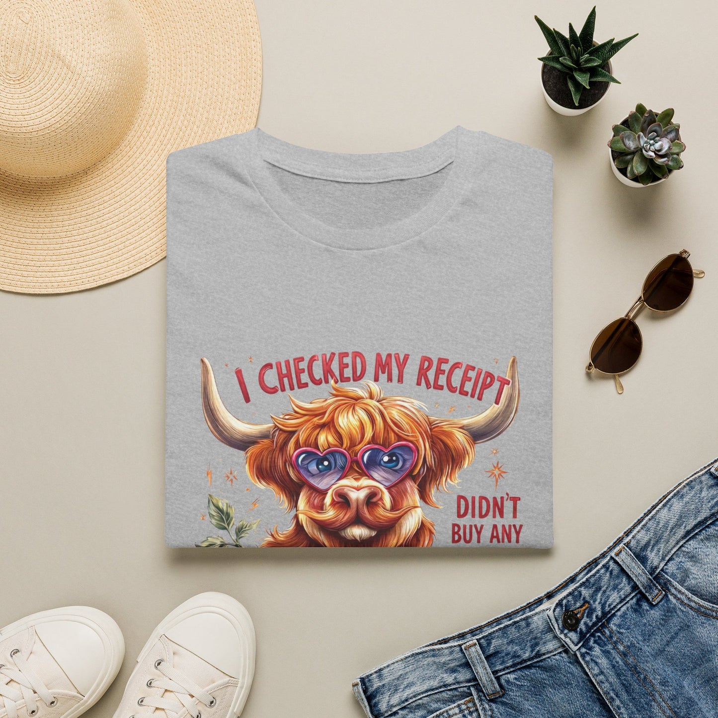 I Checked My Receipt Highland Cow T-Shirt