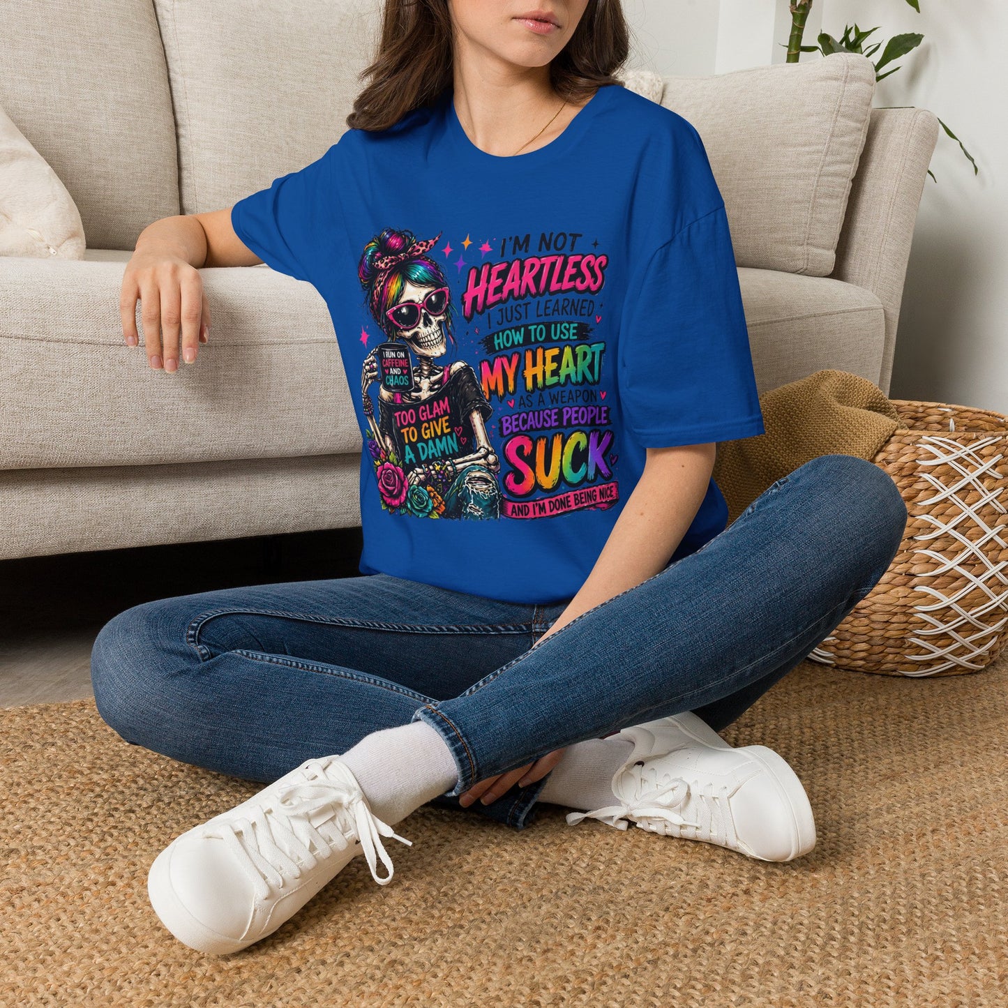 Skull Girl "Not Heartless" Graphic T-Shirt