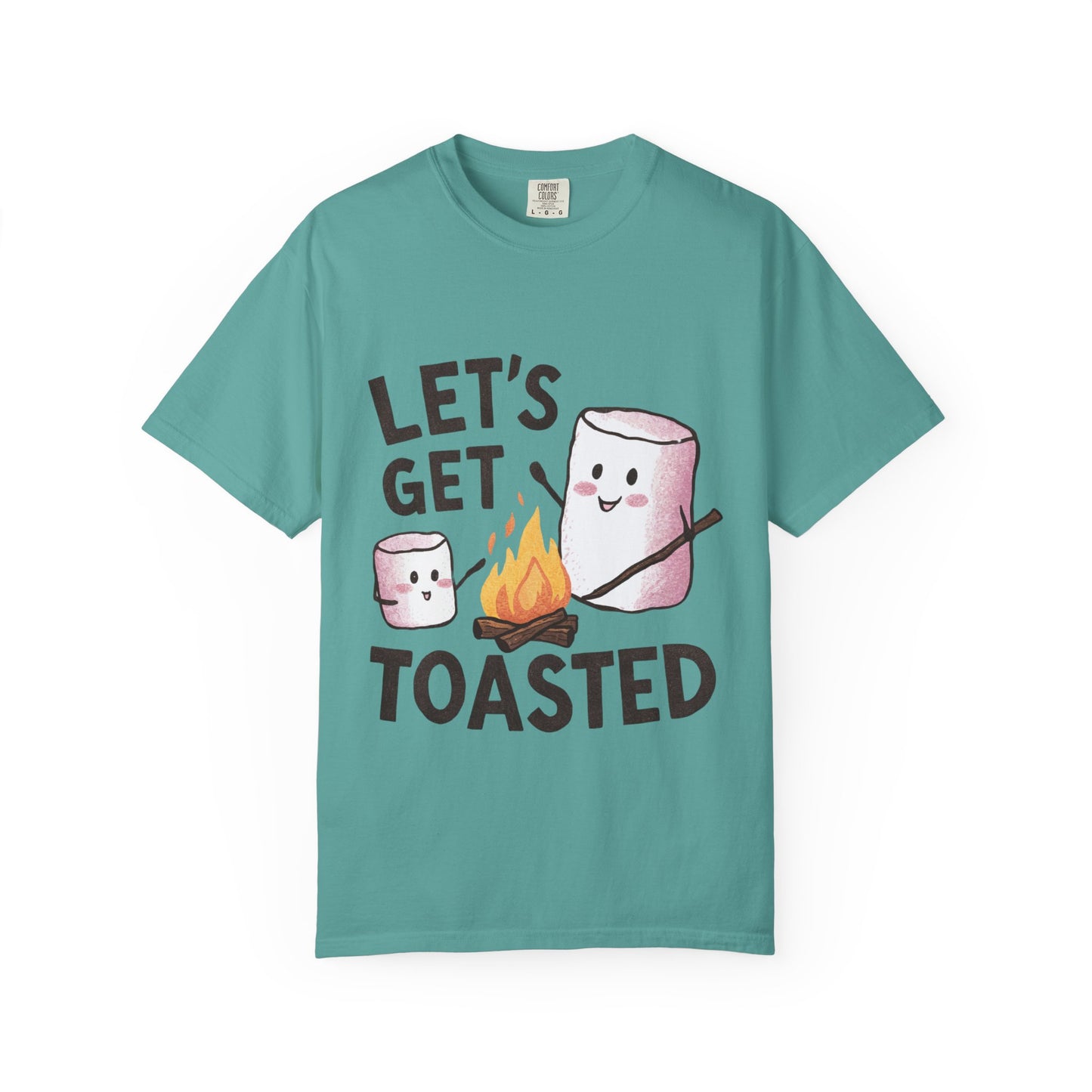 Let's Get Toasted Marshmallow Campfire T-Shirt | Cute S'mores Graphic