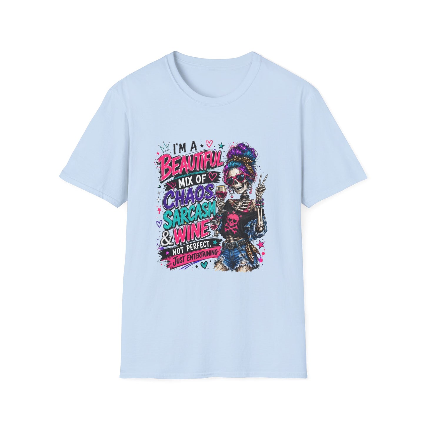 Beautiful Mix of Chaos Skeleton Tee | Graphic Skull Girl T-Shirt