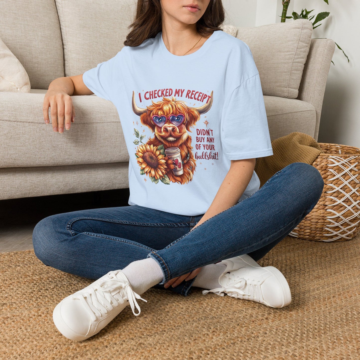 I Checked My Receipt Highland Cow T-Shirt