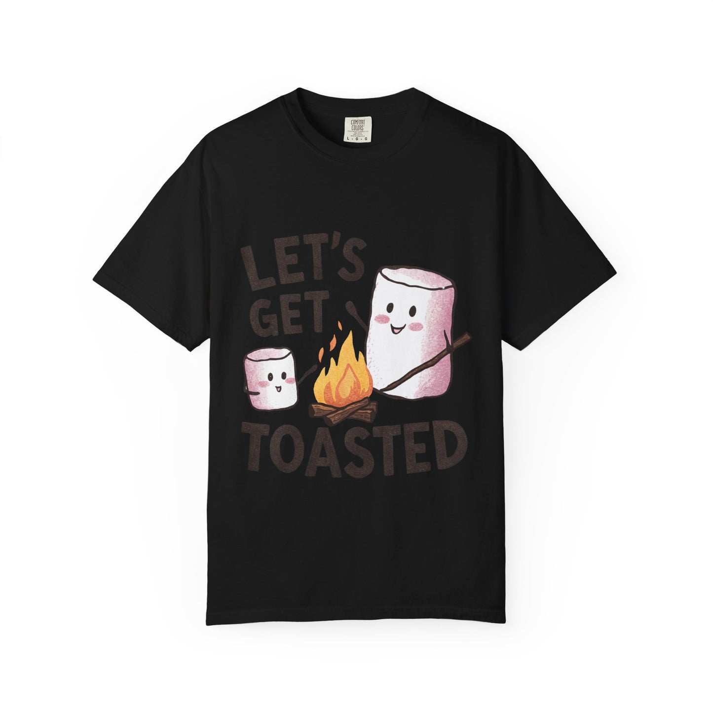 Let's Get Toasted Marshmallow Campfire T-Shirt | Cute S'mores Graphic