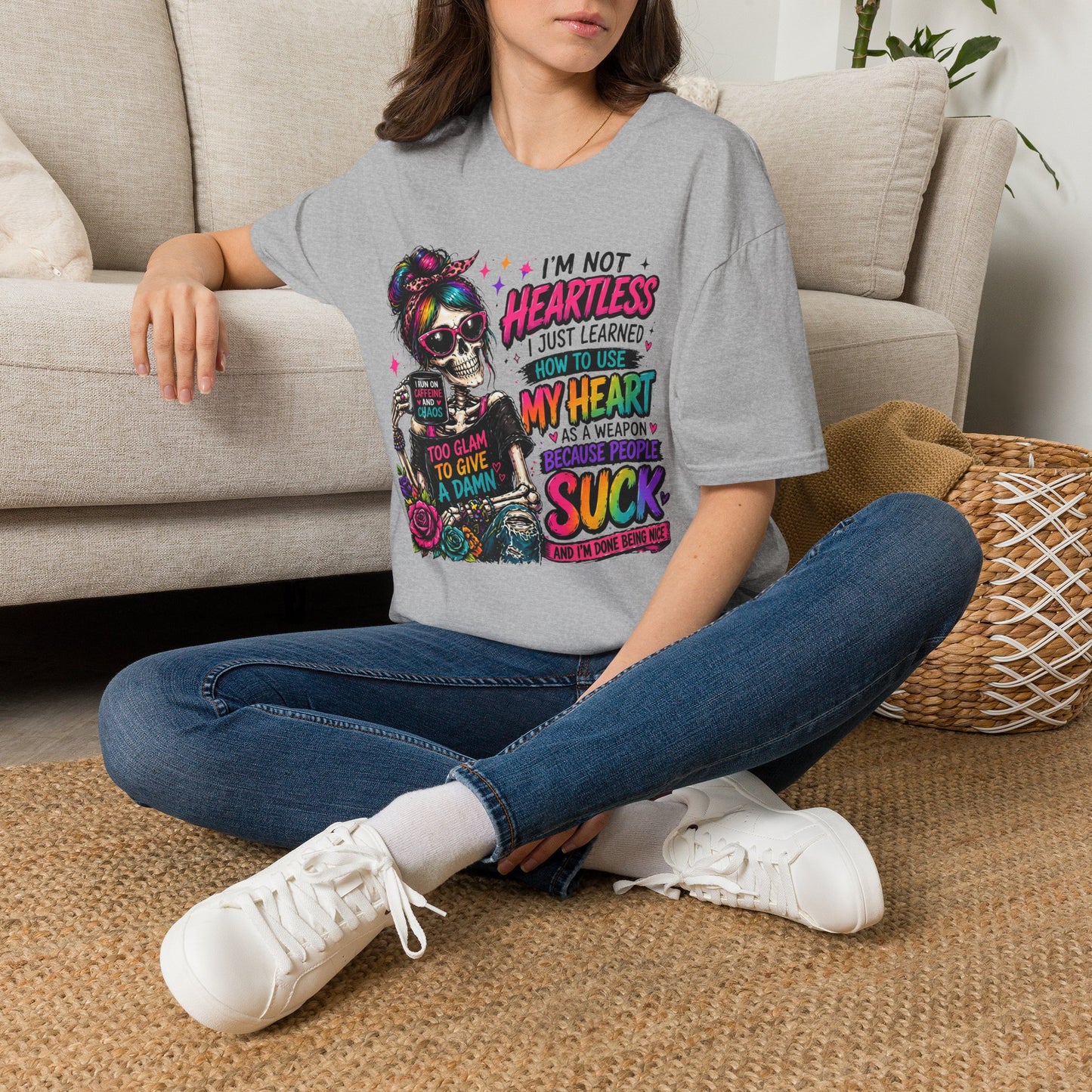 Skull Girl "Not Heartless" Graphic T-Shirt