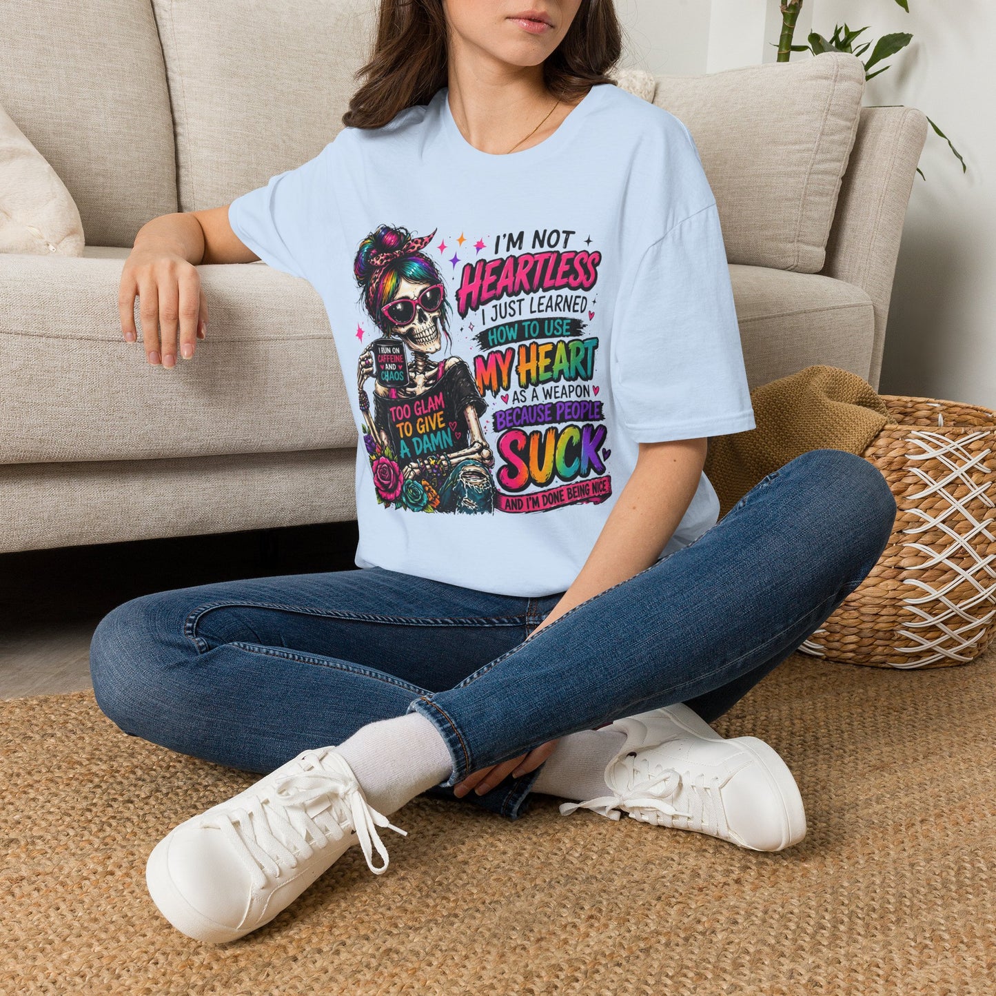 Skull Girl "Not Heartless" Graphic T-Shirt