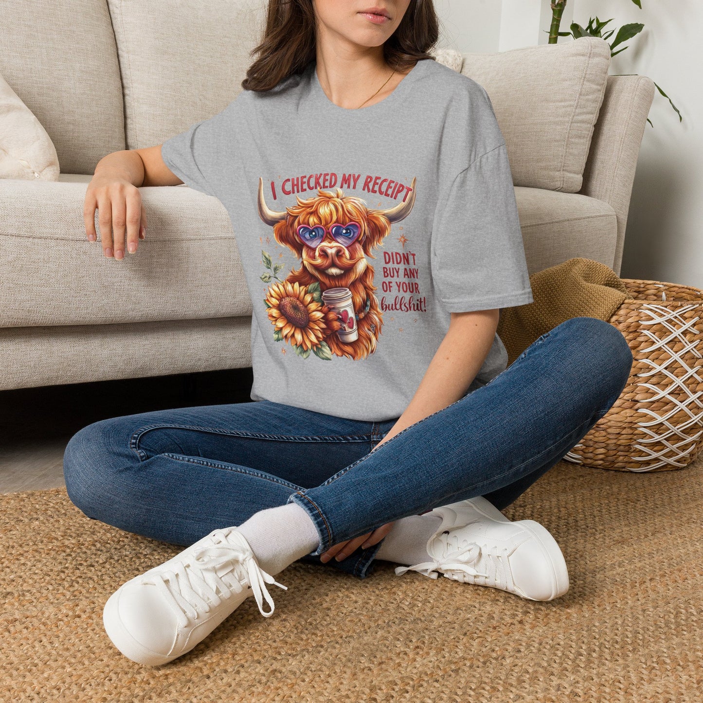 I Checked My Receipt Highland Cow T-Shirt