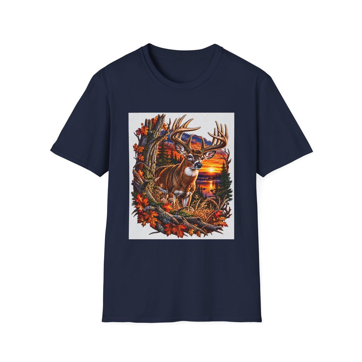 Deer Sunset T-Shirt — Autumn Hunting Scene Tee