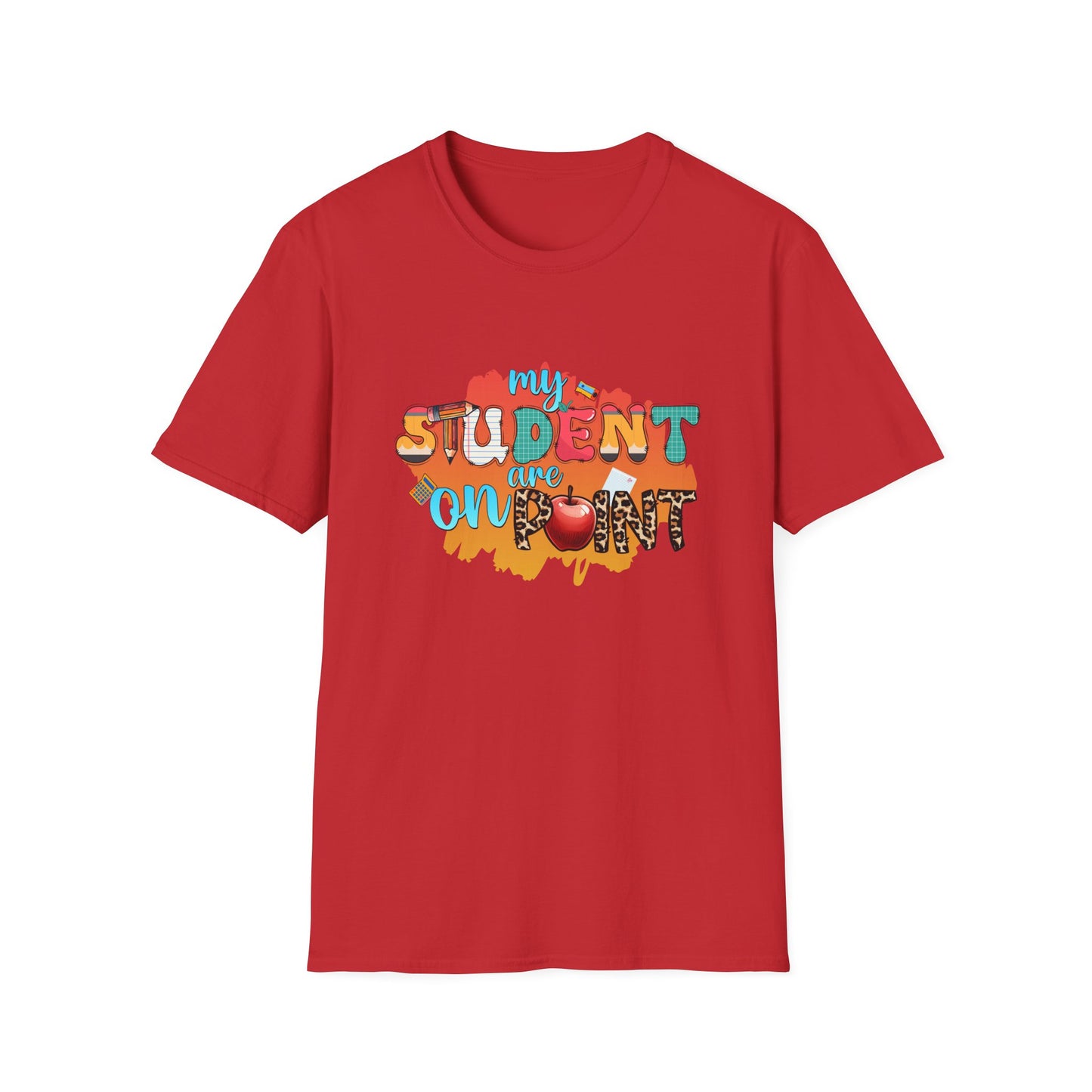 My Student Are On Point T-Shirt | Teacher Apple Leopard Accent