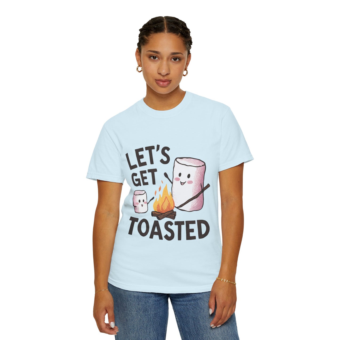 Let's Get Toasted Marshmallow Campfire T-Shirt | Cute S'mores Graphic