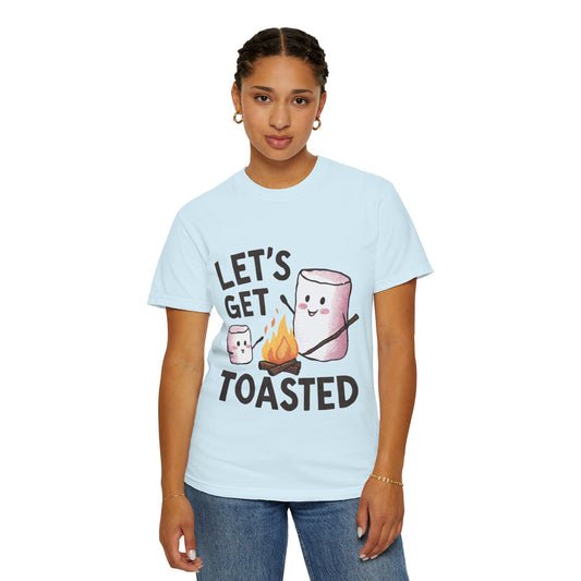 Let's Get Toasted Marshmallow Campfire T-Shirt | Cute S'mores Graphic