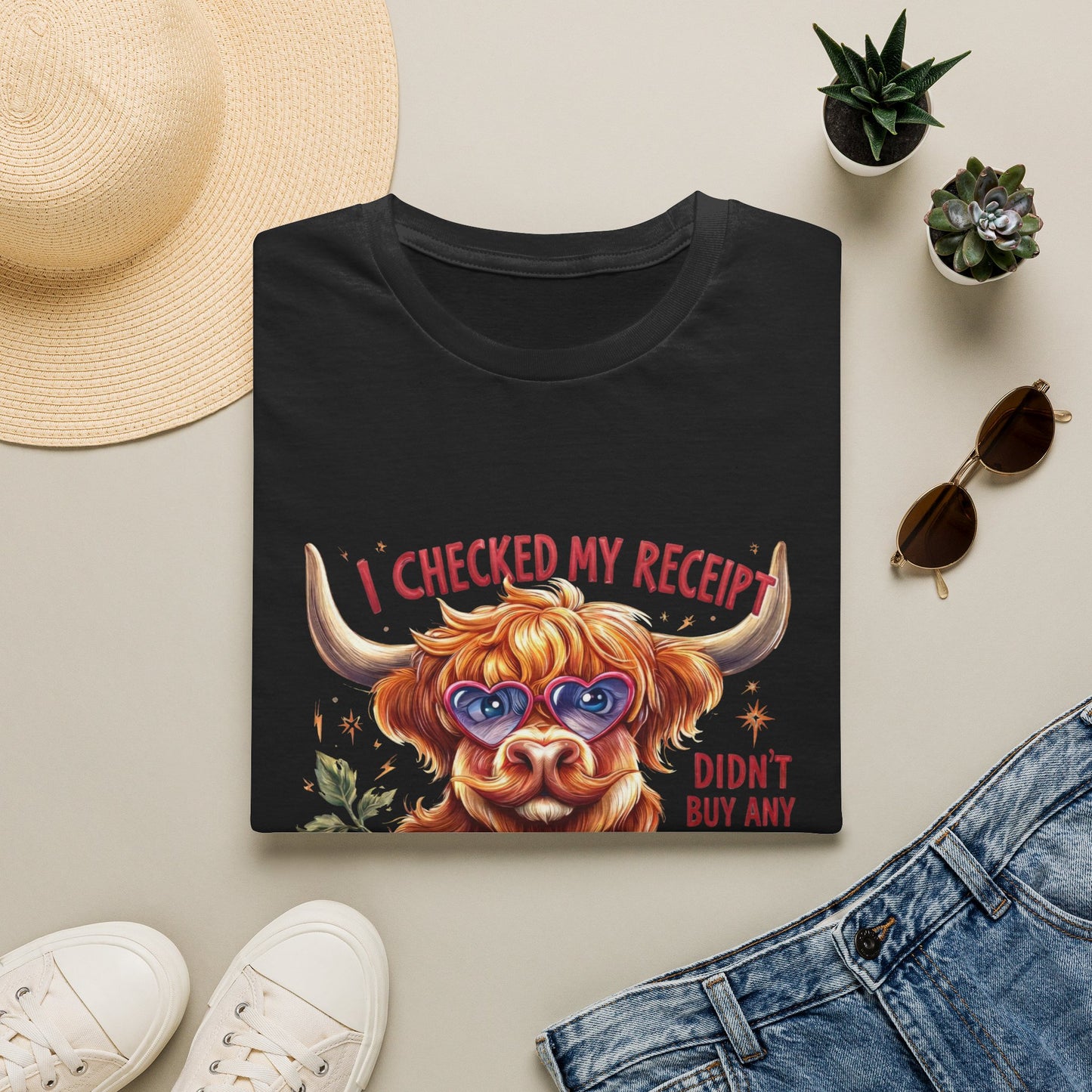 I Checked My Receipt Highland Cow T-Shirt