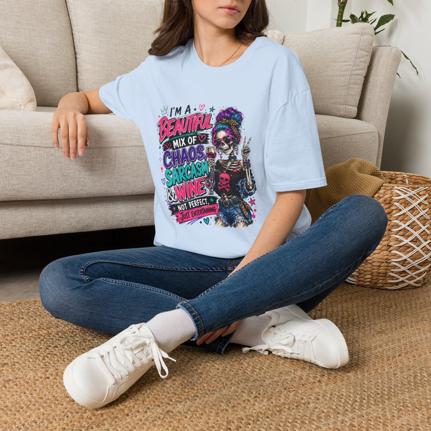 Beautiful Mix of Chaos Skeleton Tee | Graphic Skull Girl T-Shirt
