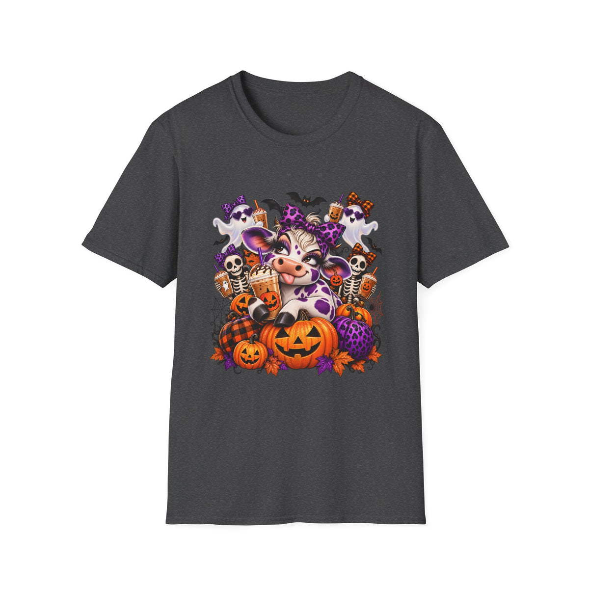 Sassy cow with Halloween Pumpkins T-Shirt | Spooky Cow Costume, Jack-o'-Lanterns
