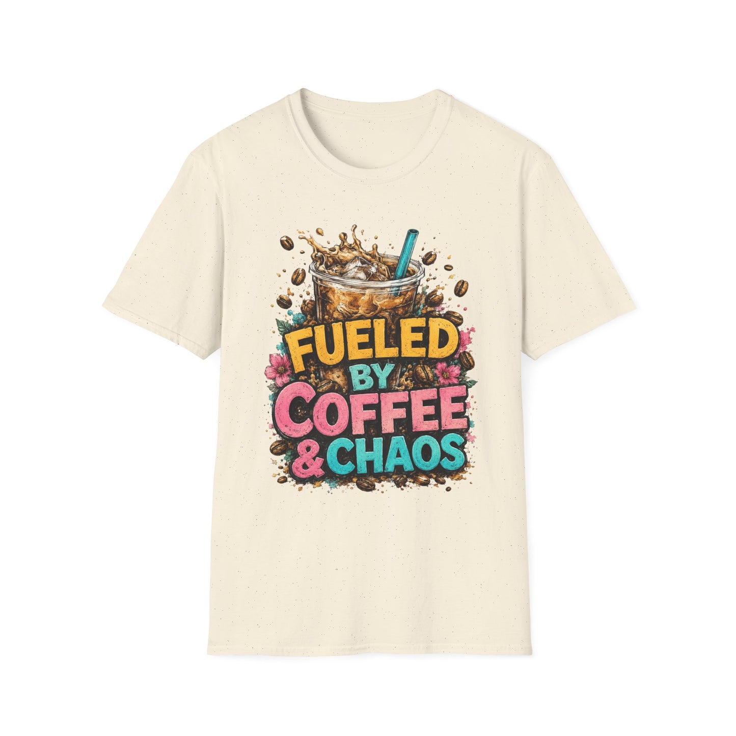Fueled by Coffee & Chaos T-Shirt | Iced Coffee Graphic Tee