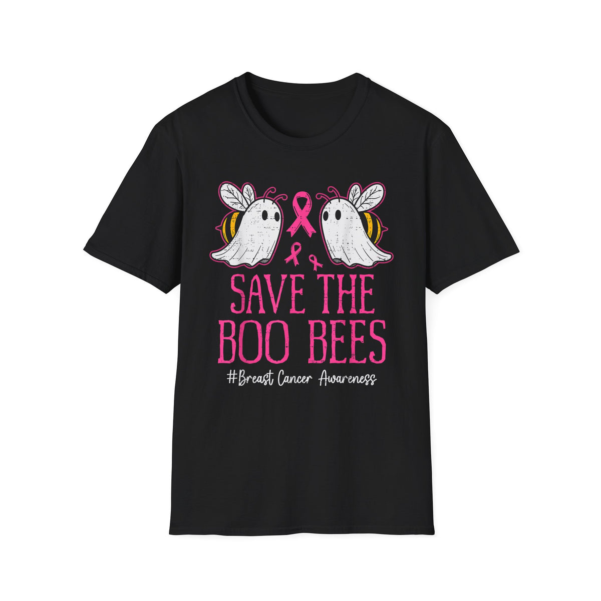 Breast Cancer Awareness T-Shirt — "Save the Boo Bees" Cute Ghost Bee Design
