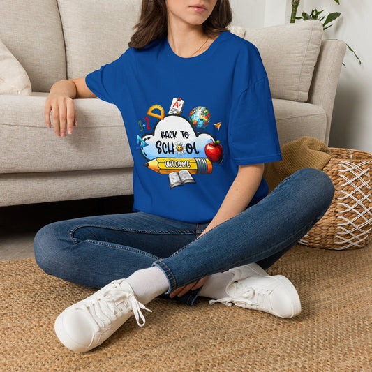 Back to School Graphic T-Shirt | Pencil, Globe, Apple, School Icons