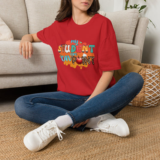 My Student Are On Point T-Shirt | Teacher Apple Leopard Accent