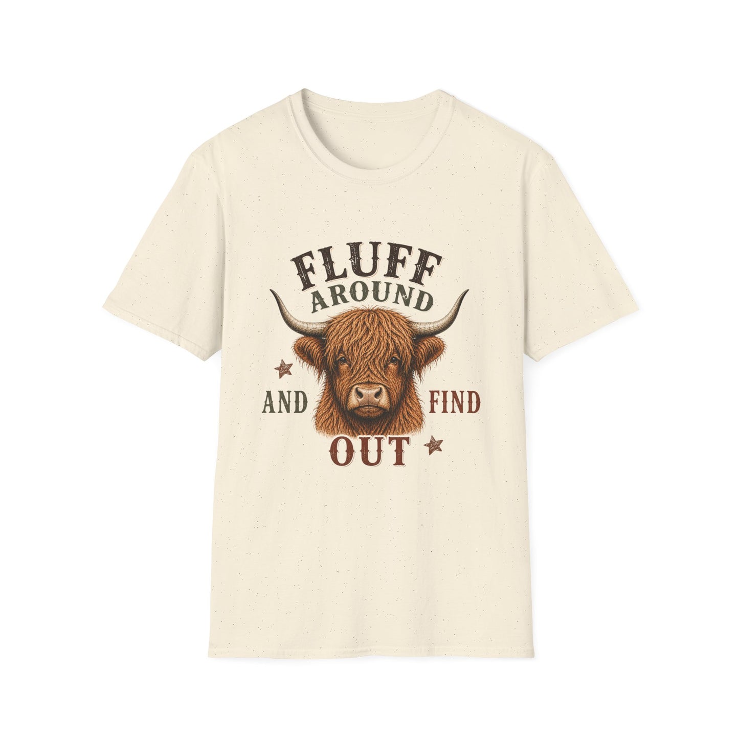 Fluff Around Highland Cow T-Shirt | Cow Illustration, Rustic Farm Tee