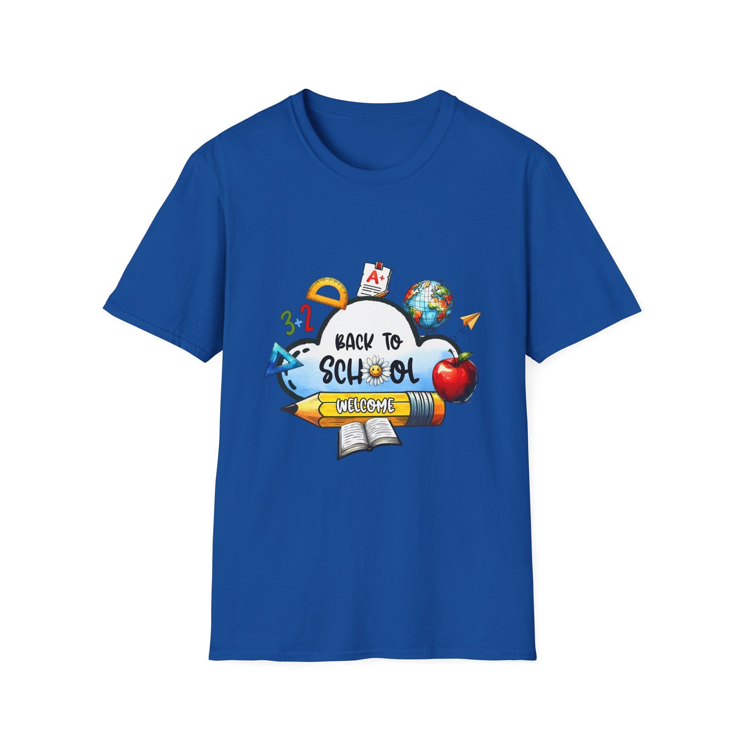 Back to School Graphic T-Shirt | Pencil, Globe, Apple, School Icons