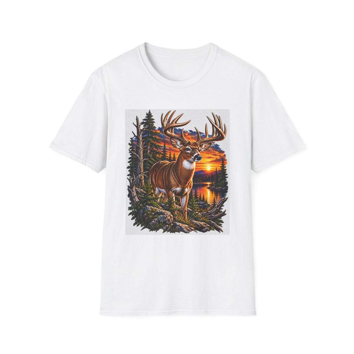 Buck at Sunset T-Shirt — Forest Wildlife Hunting Nature Tee