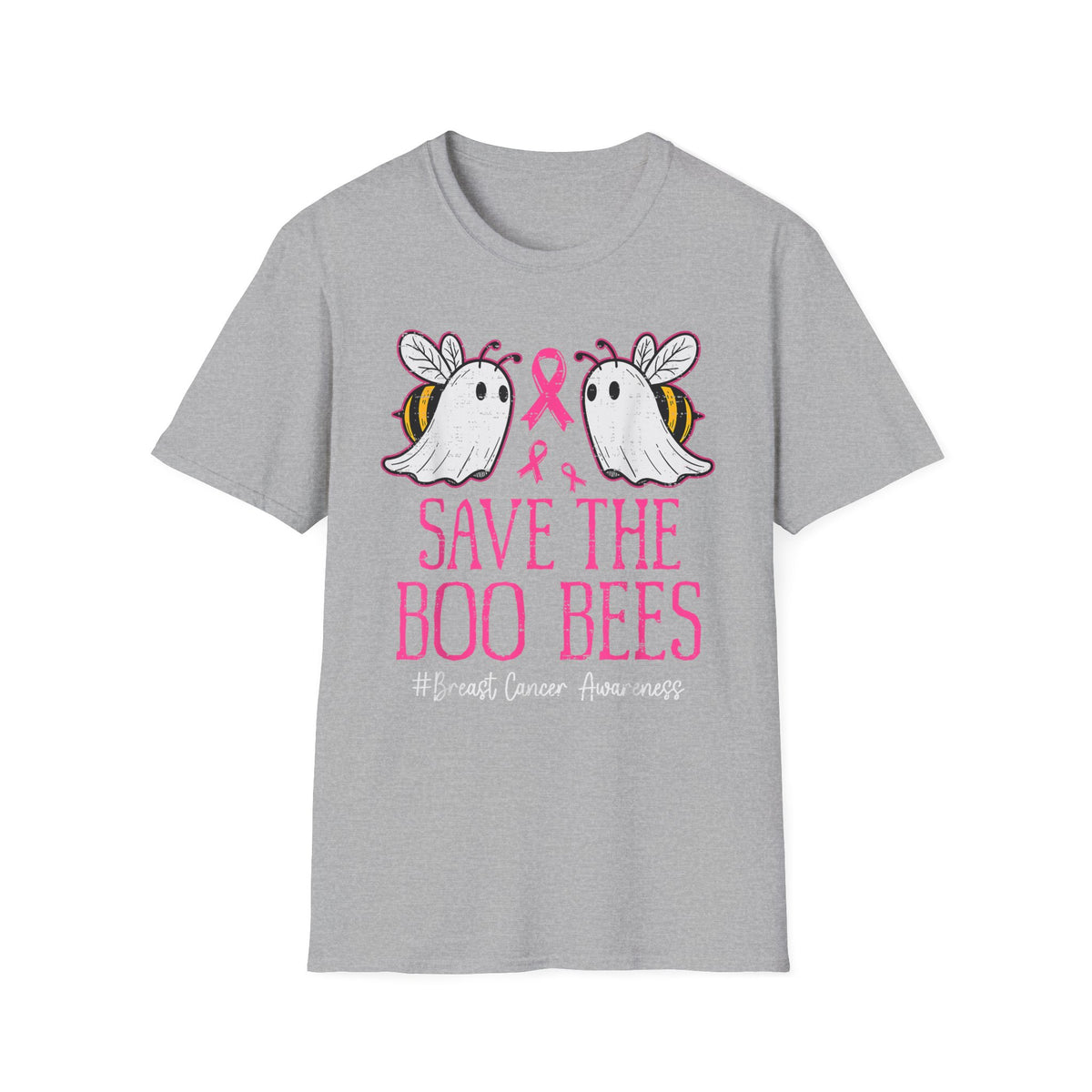 Breast Cancer Awareness T-Shirt — "Save the Boo Bees" Cute Ghost Bee Design