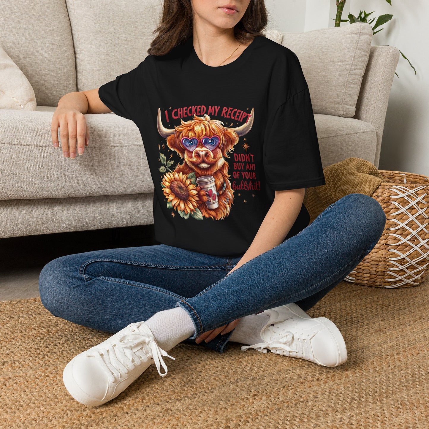 I Checked My Receipt Highland Cow T-Shirt
