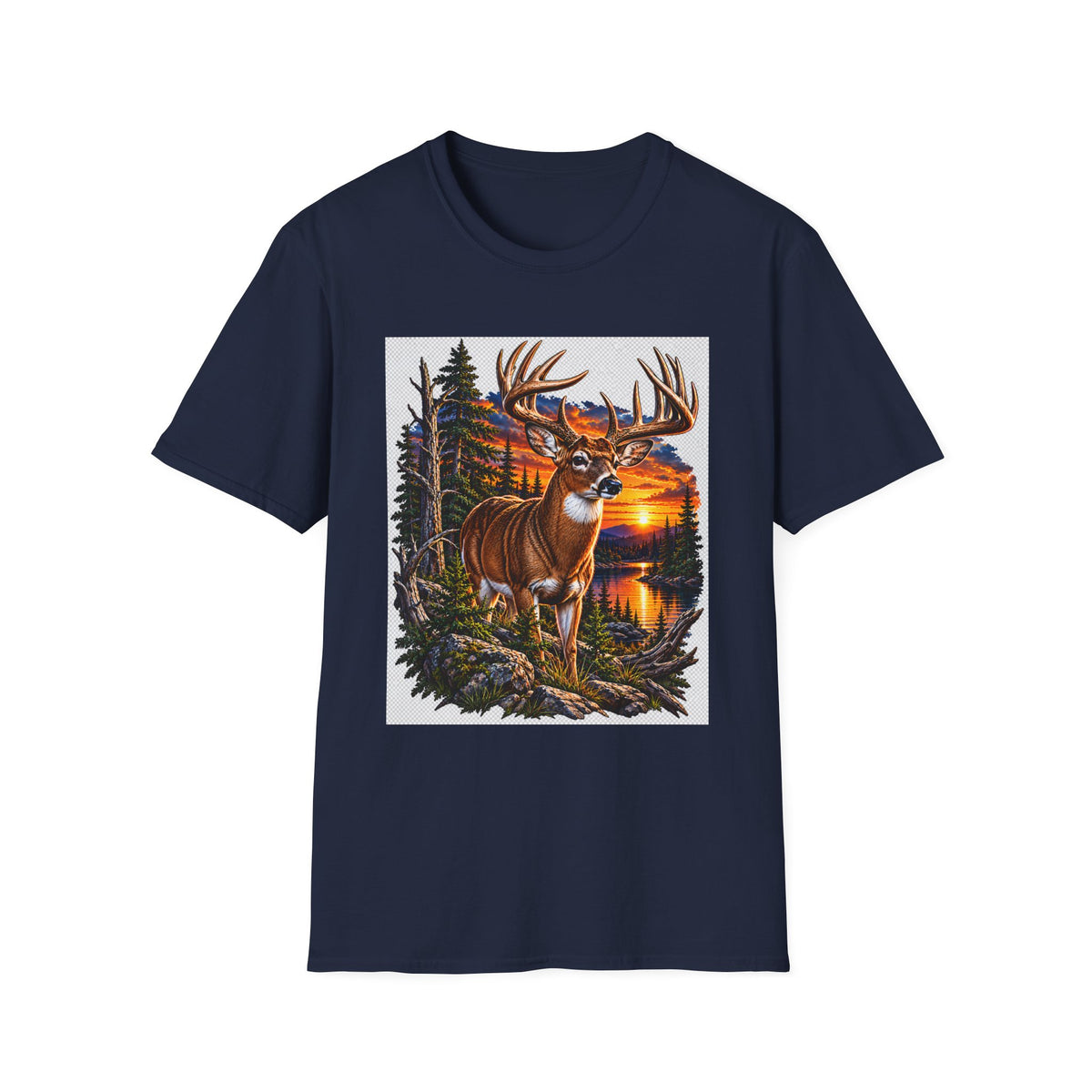 Buck at Sunset T-Shirt — Forest Wildlife Hunting Nature Tee