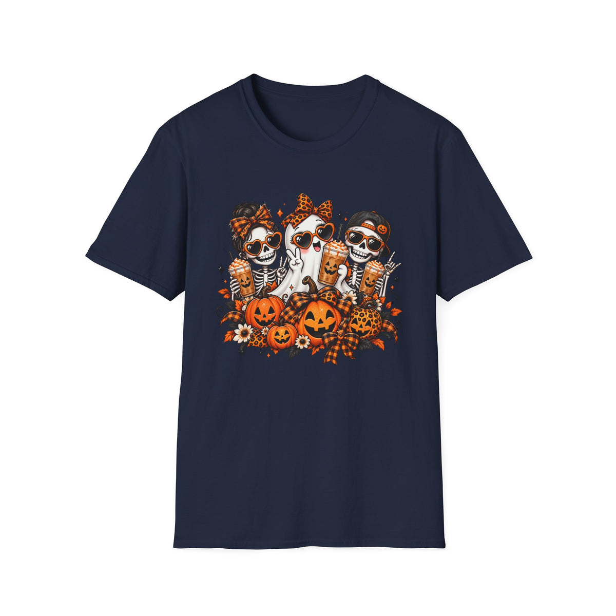 Halloween ghost and skeletons T-Shirt | Pumpkins, Candy, Spooky Costume Design