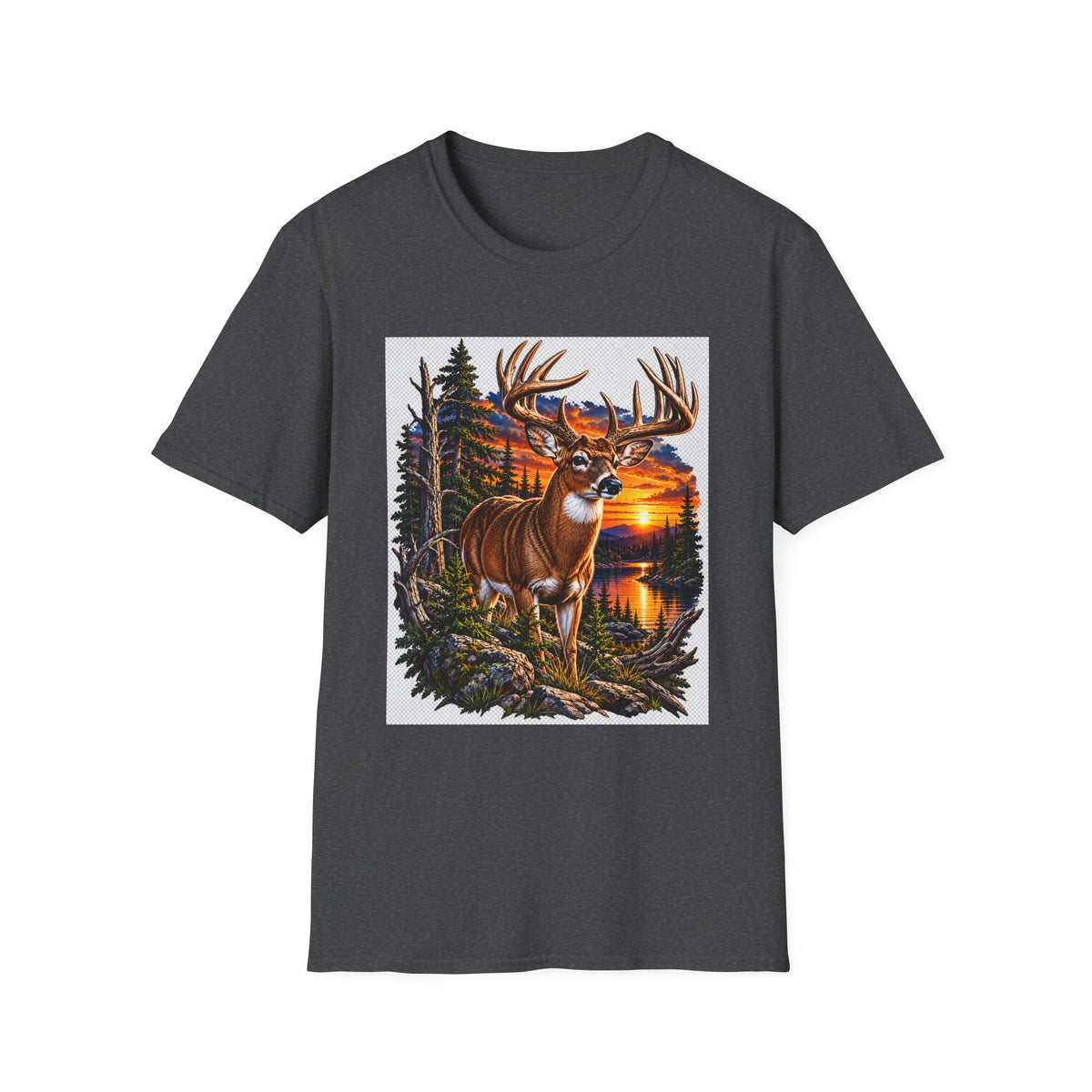 Buck at Sunset T-Shirt — Forest Wildlife Hunting Nature Tee