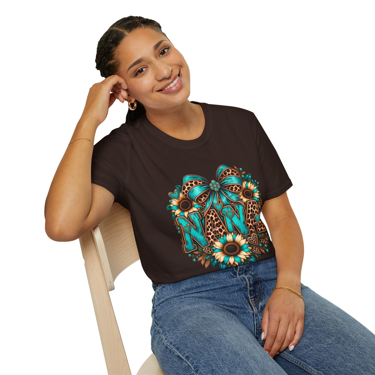 Teal Nana Floral Tshirt
