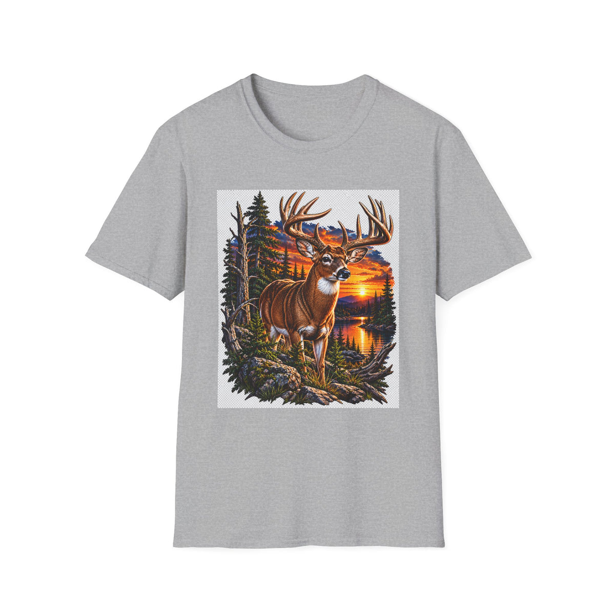 Buck at Sunset T-Shirt — Forest Wildlife Hunting Nature Tee