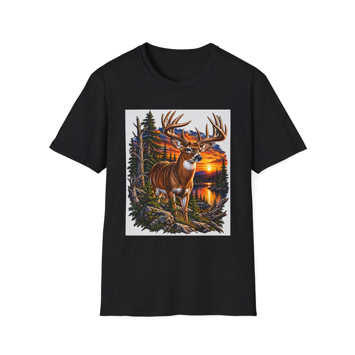 Buck at Sunset T-Shirt — Forest Wildlife Hunting Nature Tee