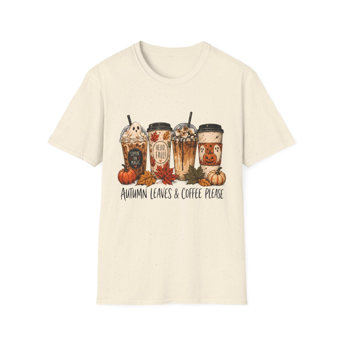 Autumn Coffee Cups T-Shirt | Fall Pumpkin Spice Latte Design