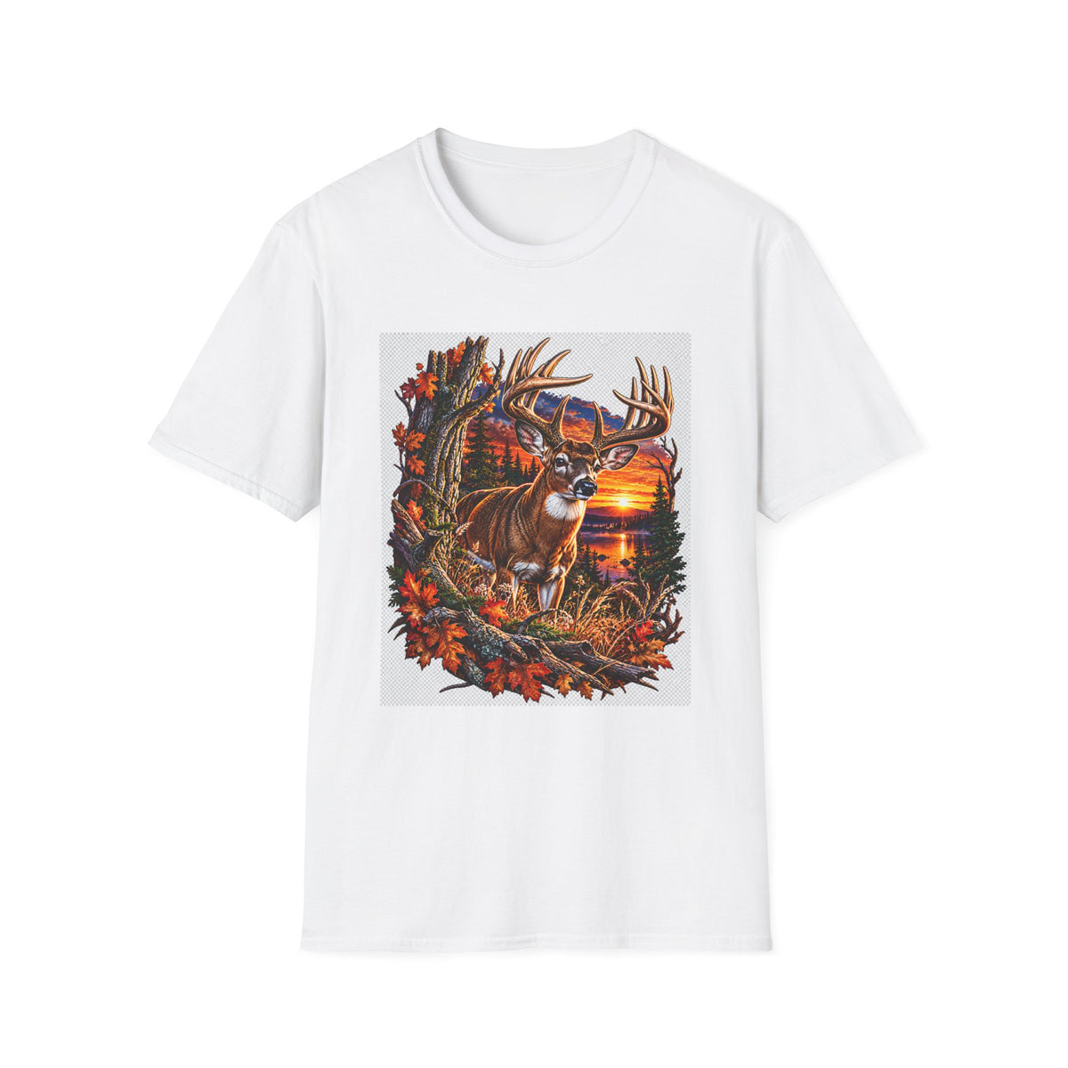 Deer Sunset T-Shirt — Autumn Hunting Scene Tee