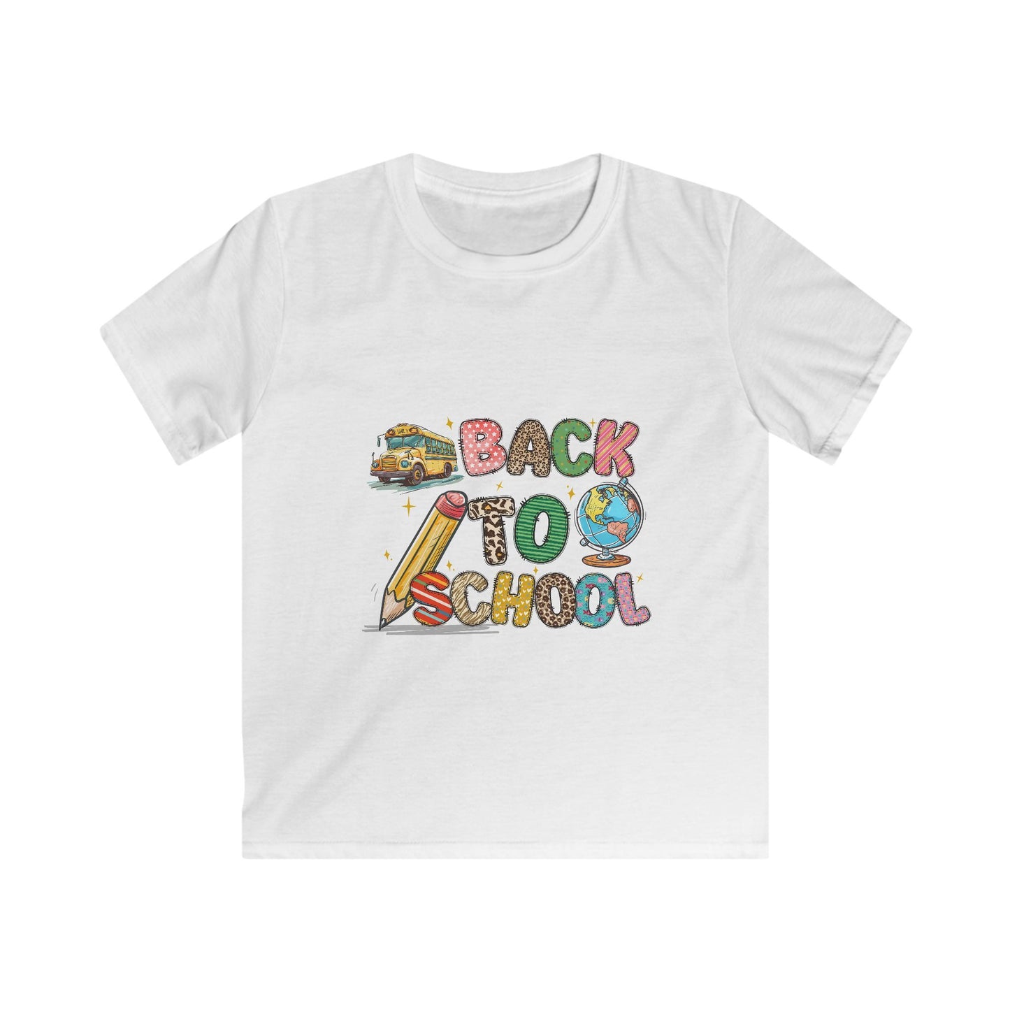 Back to School Pencil and Bus Kids Tee | Children's School Shirt