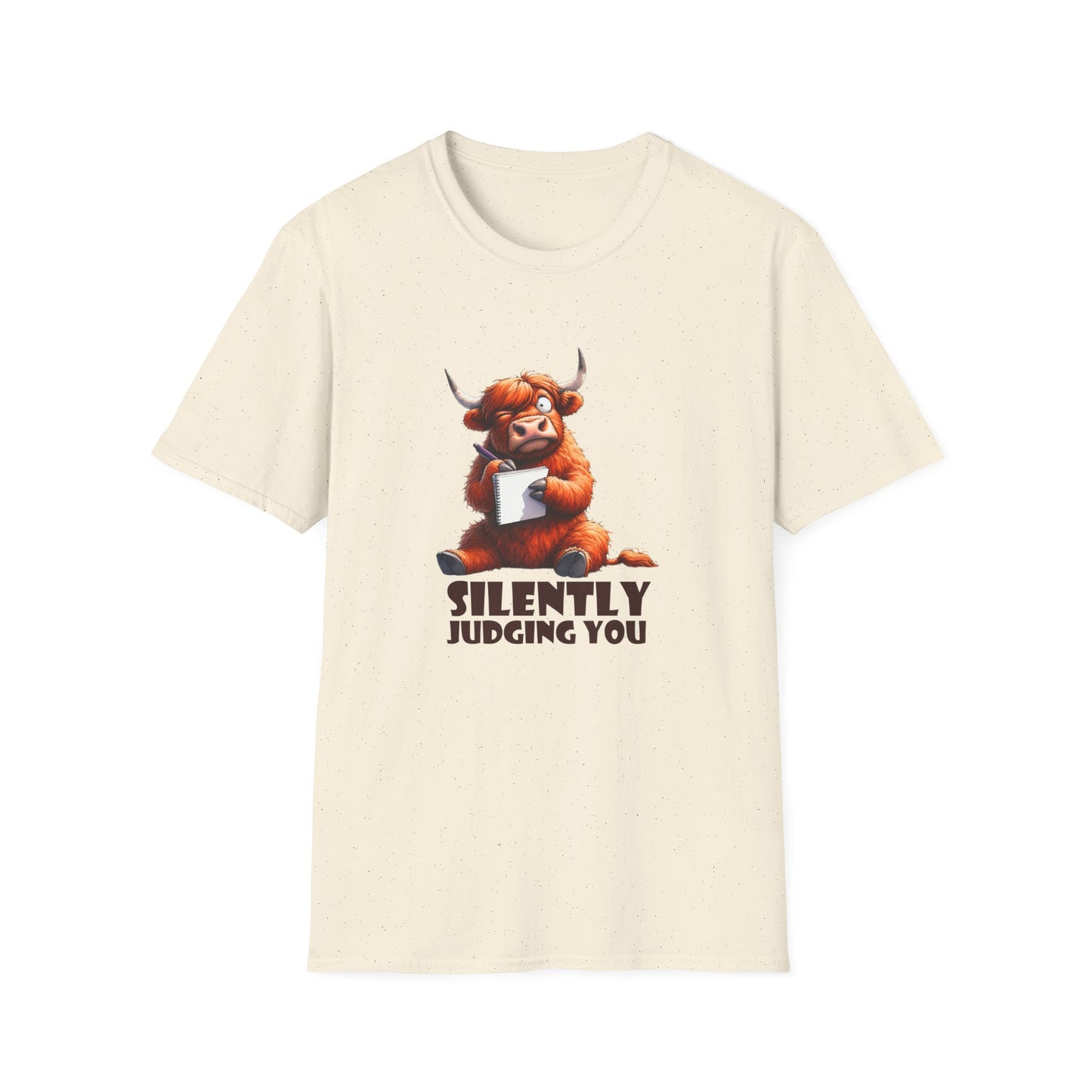 Silently Judging You Highland Cow T-Shirt | Funny Cow Illustration