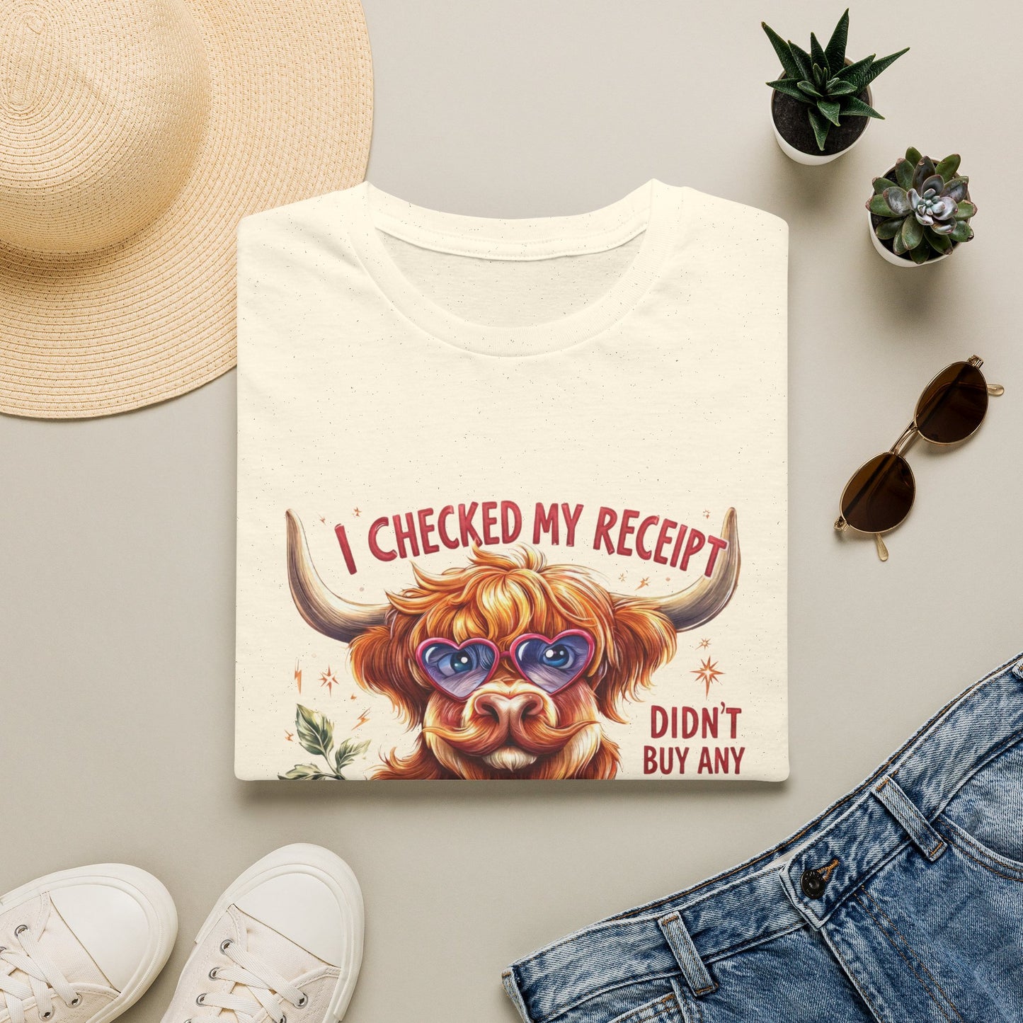 I Checked My Receipt Highland Cow T-Shirt
