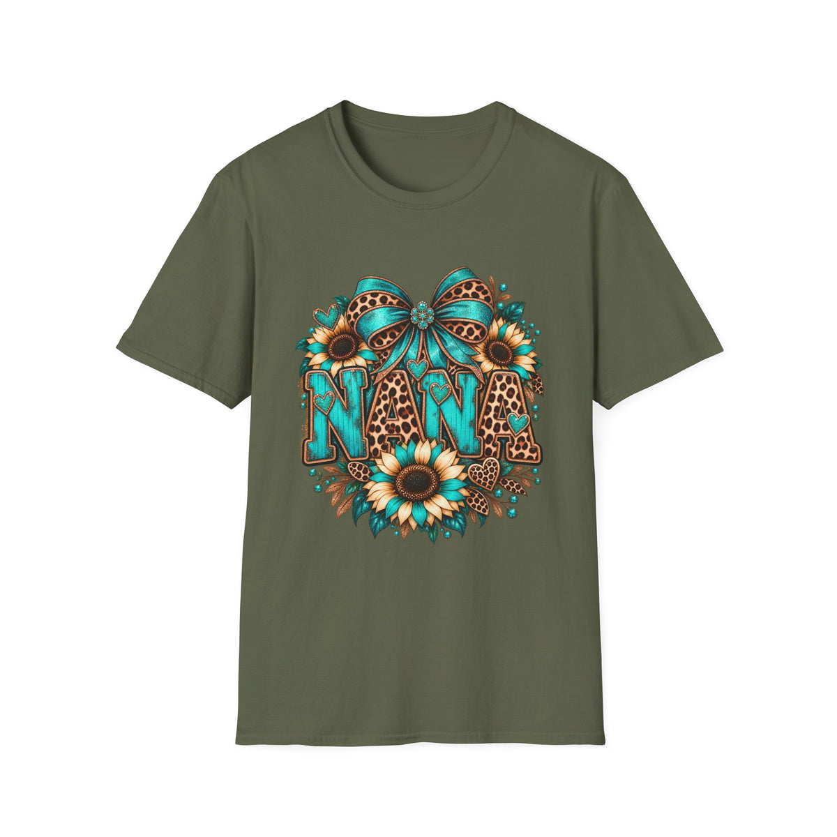 Teal Nana Floral Tshirt
