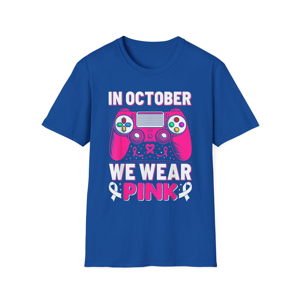 Breast Cancer Awareness Gaming T-Shirt - "In October We Wear Pink"